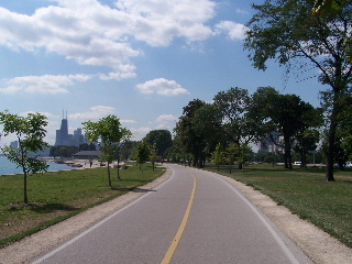 starting to get a good view of the Chicago skyline